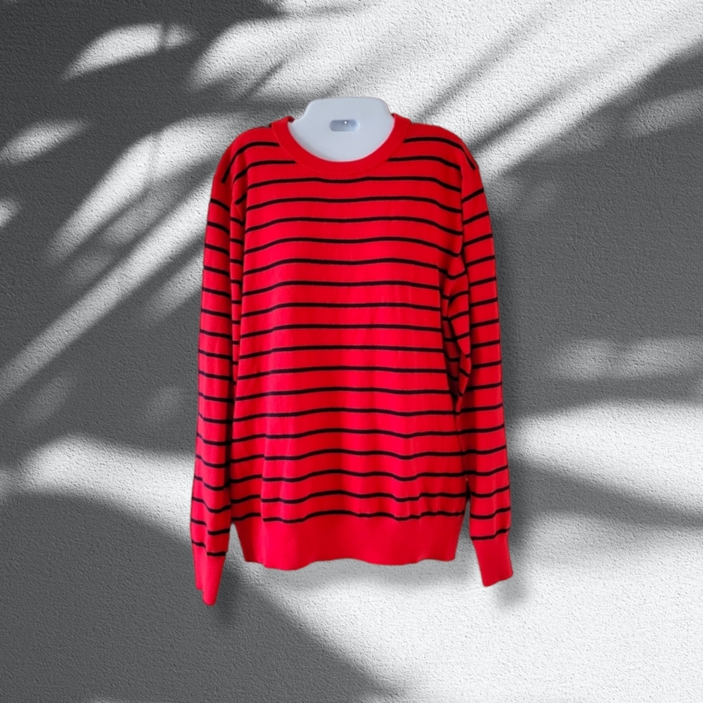 J. Crew | Mercantile | Red/Black Striped Longsleeve Sweater (SIZE M)